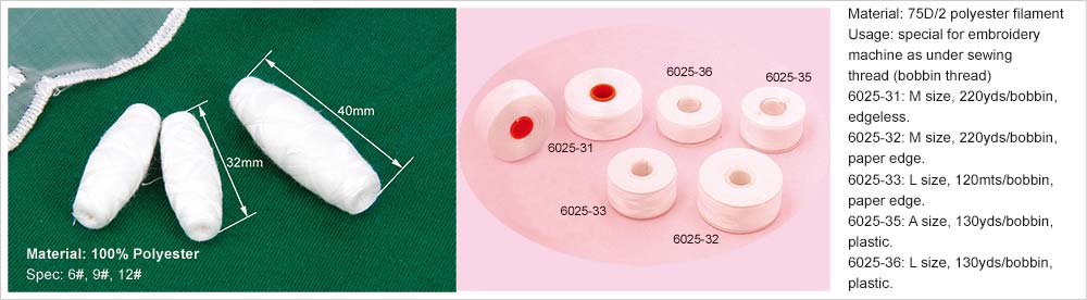 Embroidery Pre-wound Bobbins, Polyester Cocoon Bobbin Thread for Winding  Machine