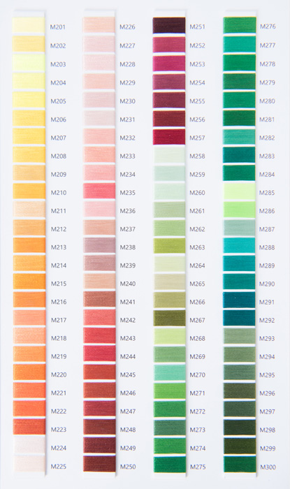 Carte de couleur de fil à broder en polyester