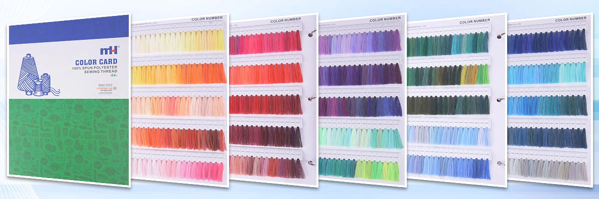 carte de couleur de fil de couture de polyester