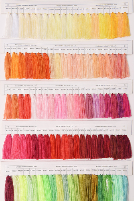 polyester sewing threads color card