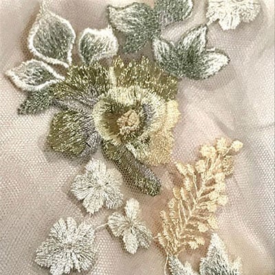 embroidery by metallic yarn