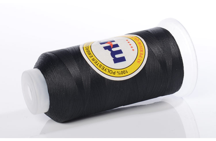 Black 150d3 100 polyester embroidery thread 5000 yds Black 150d3 100 polyester embroidery thread 5000 yds