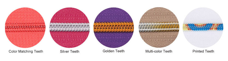 nylon zipper teeth color