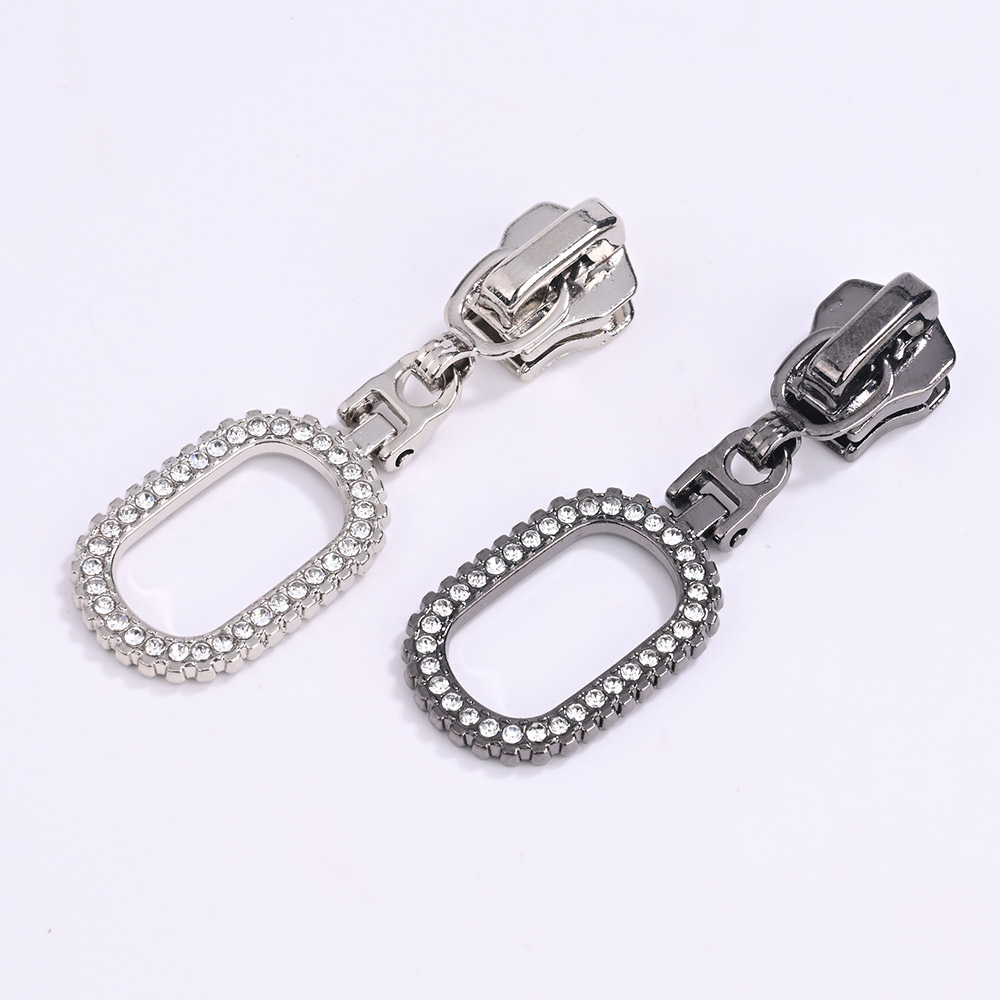Reißverschluss-Schieber aus Zinklegierung mit Strass-Zipper, Design 25NB-2058