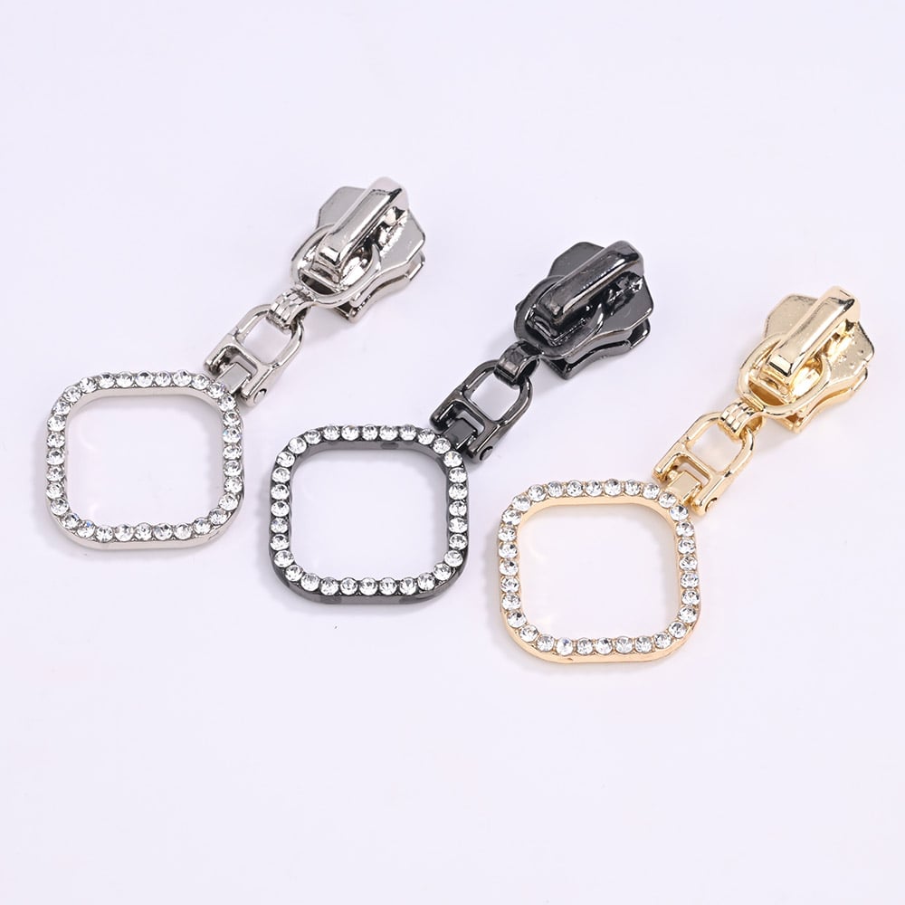 Reißverschluss-Schieber aus Zinklegierung mit Strass-Zipper, Design 25NB-2059