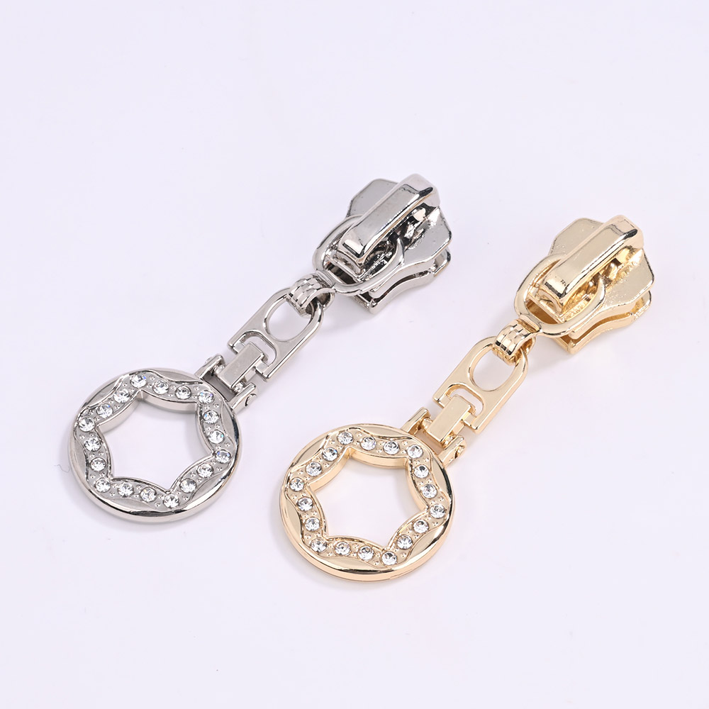 Reißverschluss-Schieber aus Zinklegierung mit Strass-Zipper, Design 25NB-2060