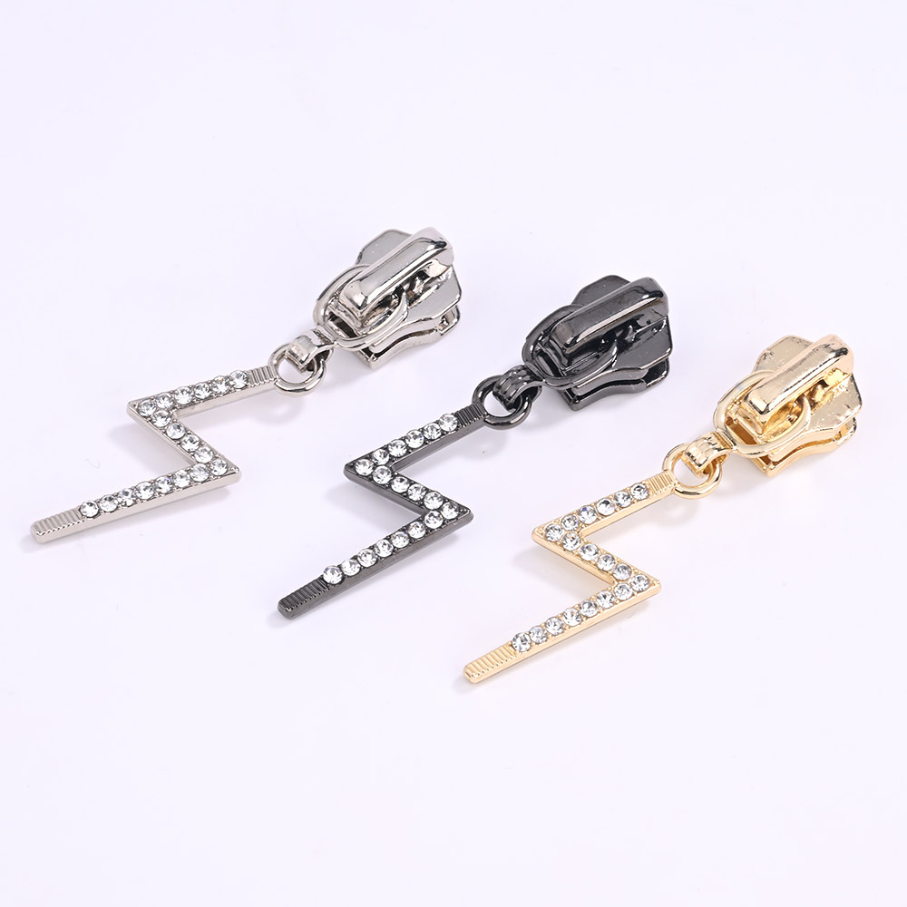 Reißverschluss-Schieber aus Zinklegierung mit Strass-Zipper, Design 25NB-2061