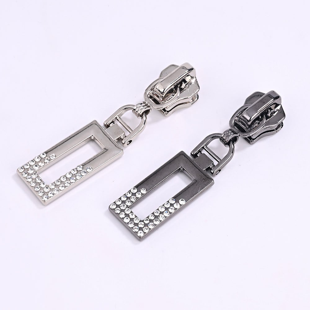 Reißverschluss-Schieber aus Zinklegierung mit Strass-Zipper, Design 25NB-2062