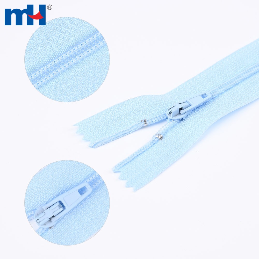 3 4cords Finished Nylon Coil Zipper with Closed End