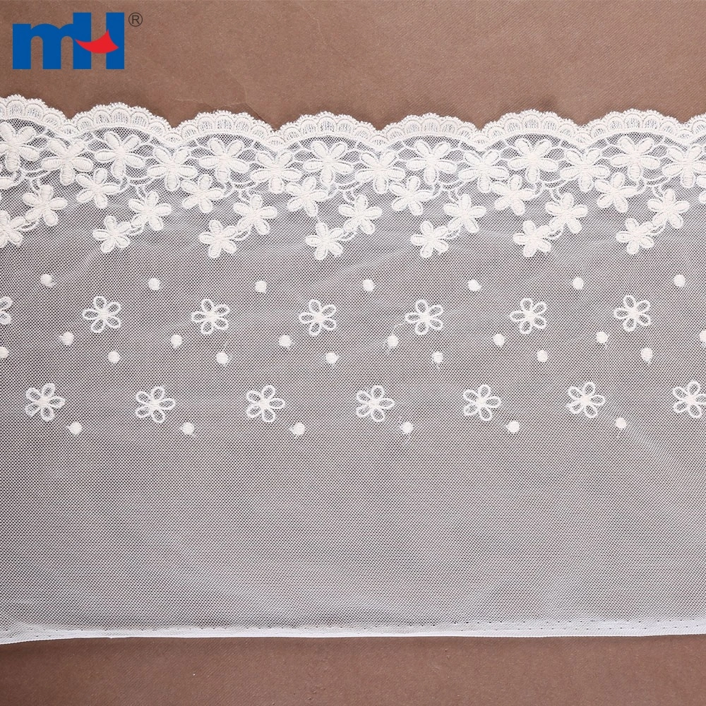 Ribete de encaje de organza para bodas al por mayor en varios colores.