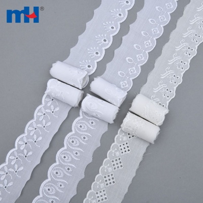 Поликоттон Broderie Anglaise с кружевной отделкой T/C