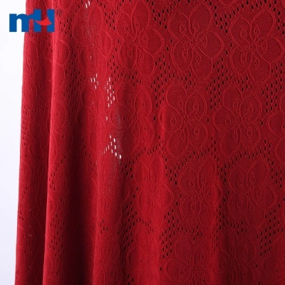 Red Scarlet Tricot Lace Fabric