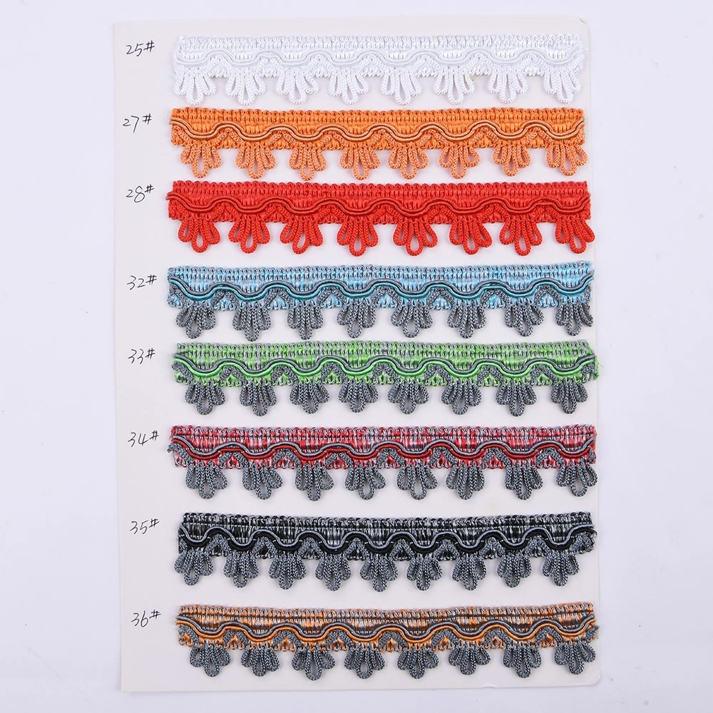31mm tassel fringe trim in white orange red blue grey and black options