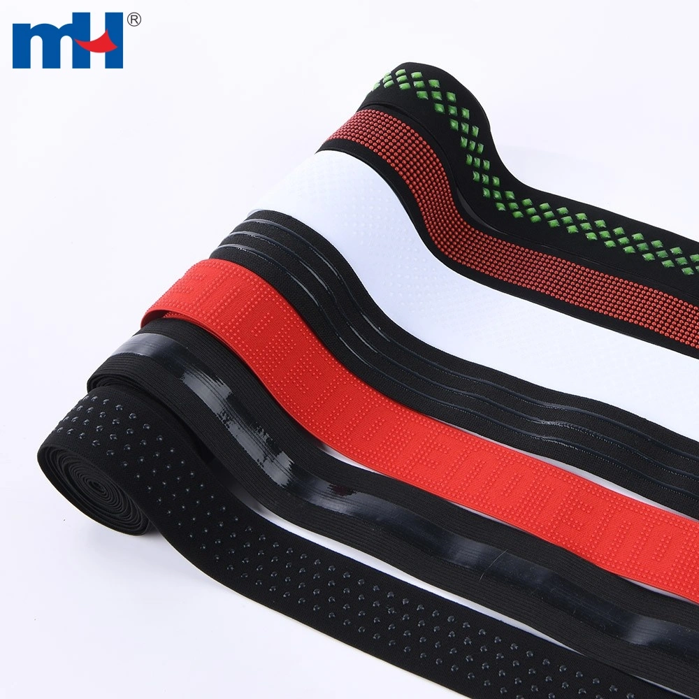 China Manufacturer Silicone Gripper Webbing Non Slip Elastic Tape Band For  Clothes - Buy Silicone Grip Elastic,Non-slip Silicone Elastic,Silicone