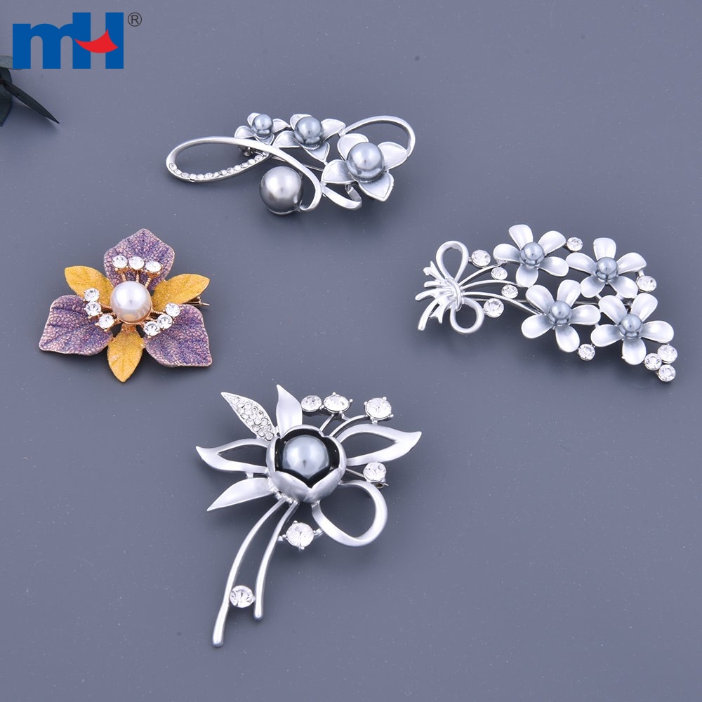 Decorative Flower Bow Brooch Pin Jewelry Scarf Clips