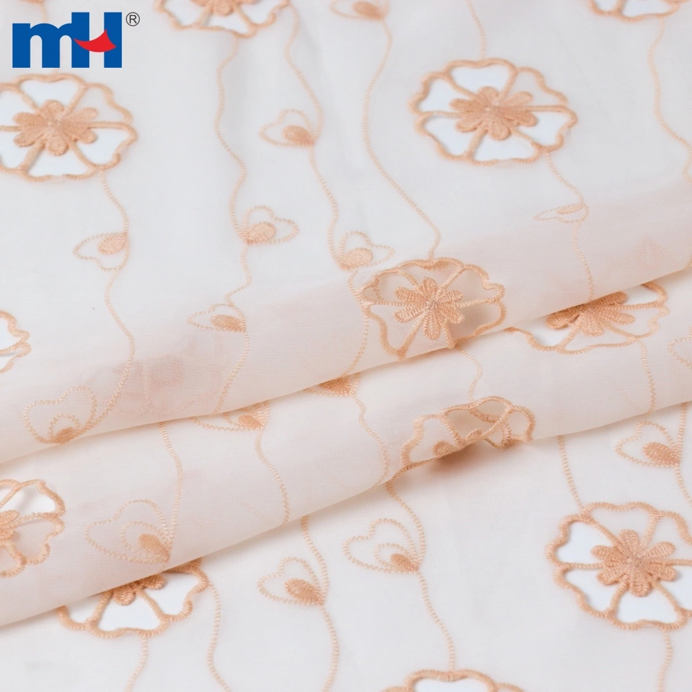 Laser Cut Embroidered Chiffon Lace Dressmaking Fabric