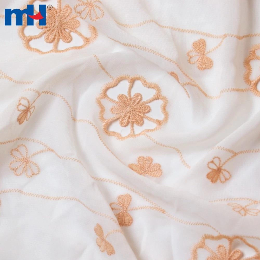 Laser Cut Embroidered Chiffon Lace Dressmaking Fabric