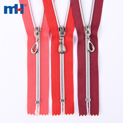 No.5 Nylon Zipper Silver Plated