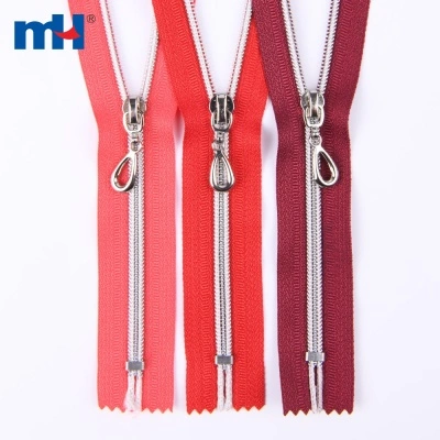 No.5 Nylon Zipper Silver Plated