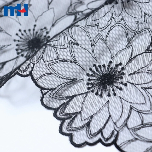 Chinlon Mesh Embroidery Lace for Lingerie