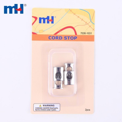 Single Flat Silver Cord Stop