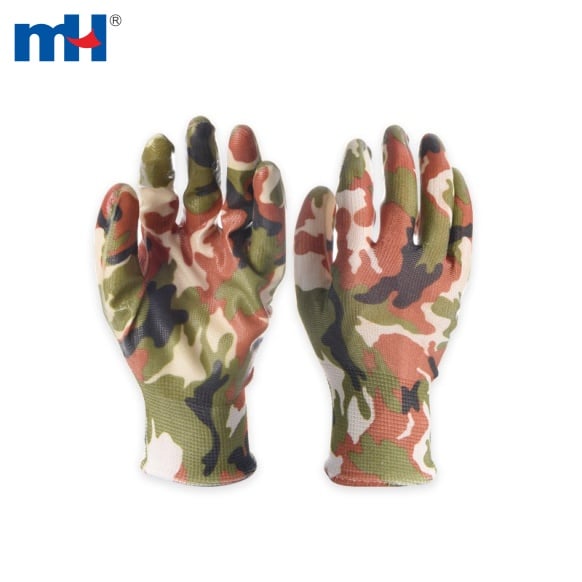 19NU-0045-Camouflage Nitrile Coated Work Gloves