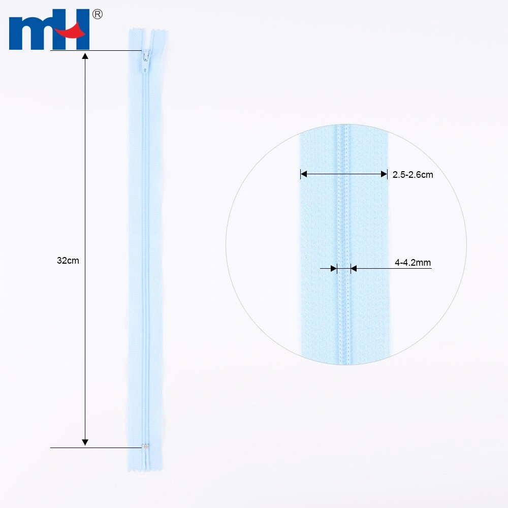 3 4 Cords Nylon Zipper for Pants Sleeves Purses