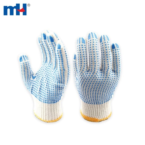 19NU-0020-PVC Gants de tricot de sécurité à pois