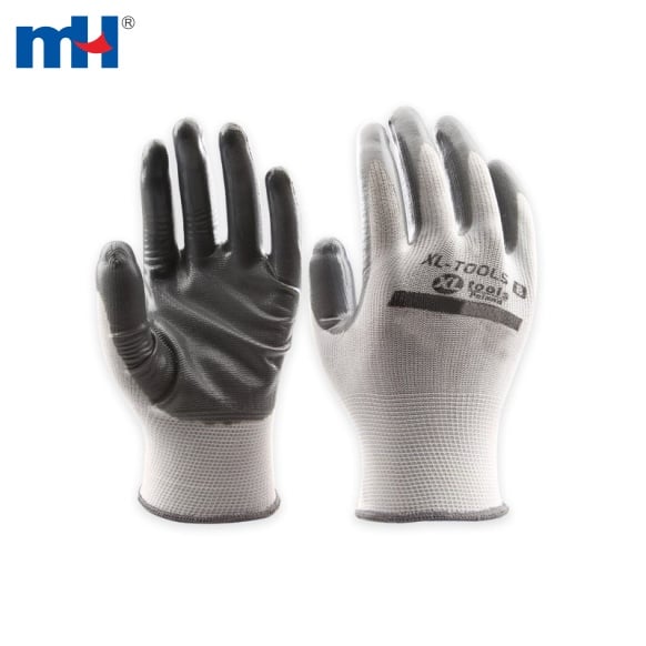 19NU-0036-Working Gloves with Nitrile Coated Palms