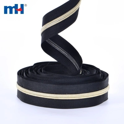#7 Nylon Light Gold Teeth Zipper Long Chain