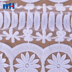 Floral Embroidered Mesh Lace Fabric