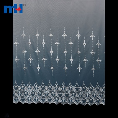 21NW-8102-White Tulle Sheer Organza Window Curtain Fabric