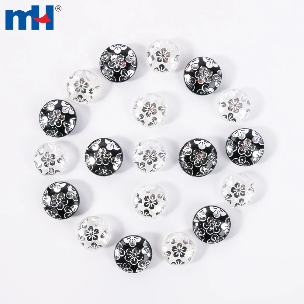 Dark Grey Color Square Shape Acrylic Button Set Of 10 main image 1