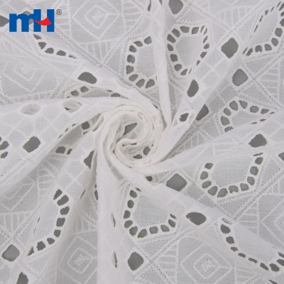 100% Cotton Embroidered Eyelet Fabric