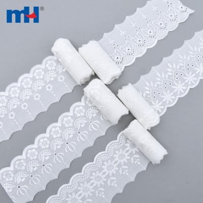 7cm Polycotton Embroidered Lace Trim