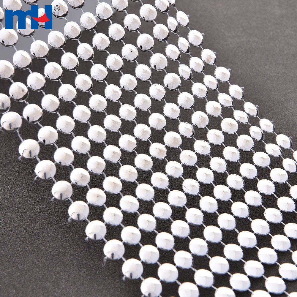 12 Row Silver Plastic Rhinestone Diamond Ribbon