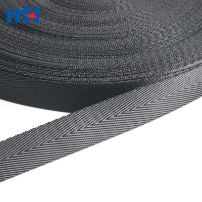 20mm Black Twill Polyester Webbing