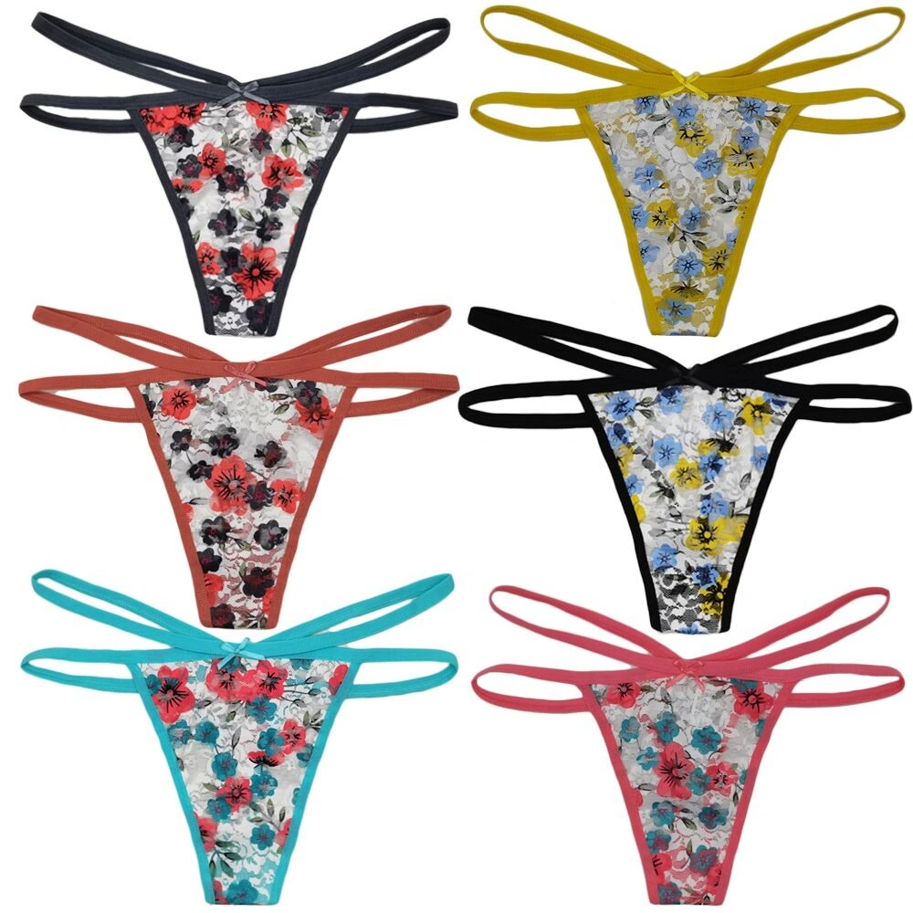 Women's floral thong panties