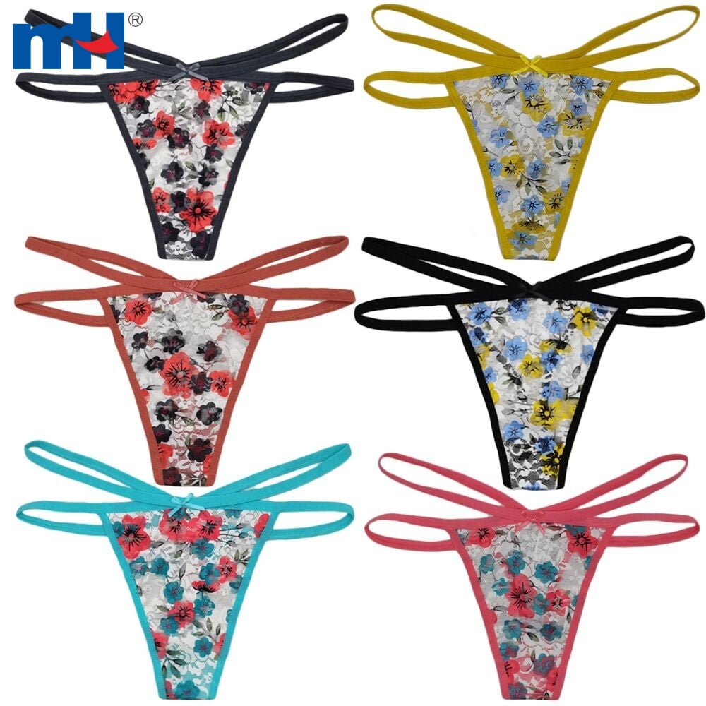 M/L/XL Lace Cross Strap Tongs with Soft Moisture and Stretchy Fabrics No  Pilling Ride Up