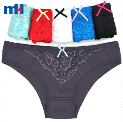 Cotton Panties Briefs with Lace Trims