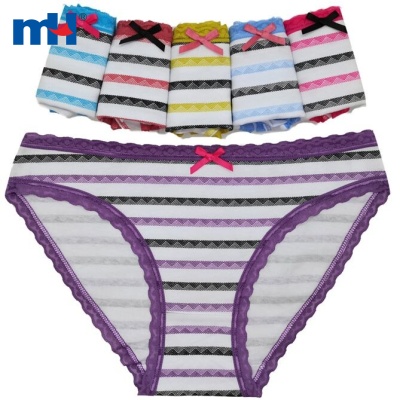 Soft Bikini Panties Underwear with Colored Stripes