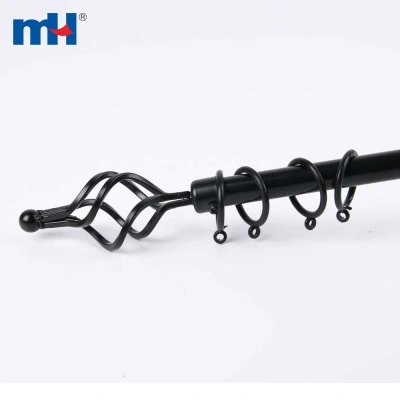 2 Embouts De Tringle à Rideau Pour Diamètre 28 Mm - Design Twist Noir, Fer Et Alliage Zinc