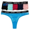 Cotton Thong with Logo Printed Elastic Waistband