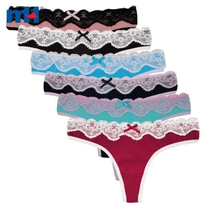 Culotte Lacets Crochet - String Dentelle Femme (taille M) - Lingerie Sexy Et Confortable