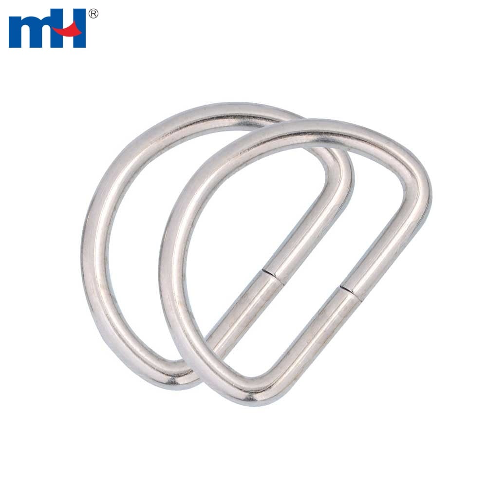Metal Wire Luggage D-ring Bag Buckle Hooks Fastener for Webbing Strap Belt