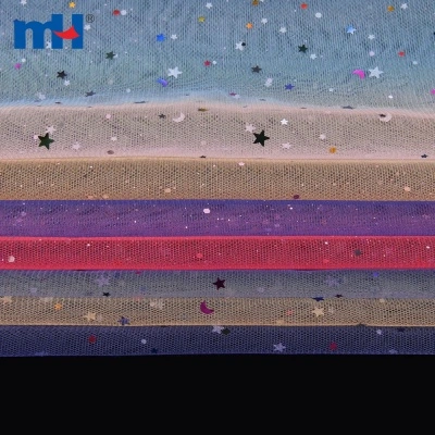 Print Rainbow Stars Tulle Fabric