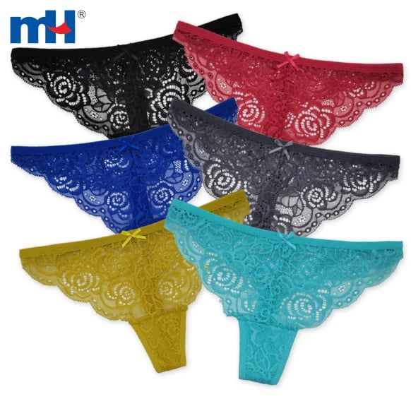 22NU-0040-Sexy Lace Cheeky Thong Underwear