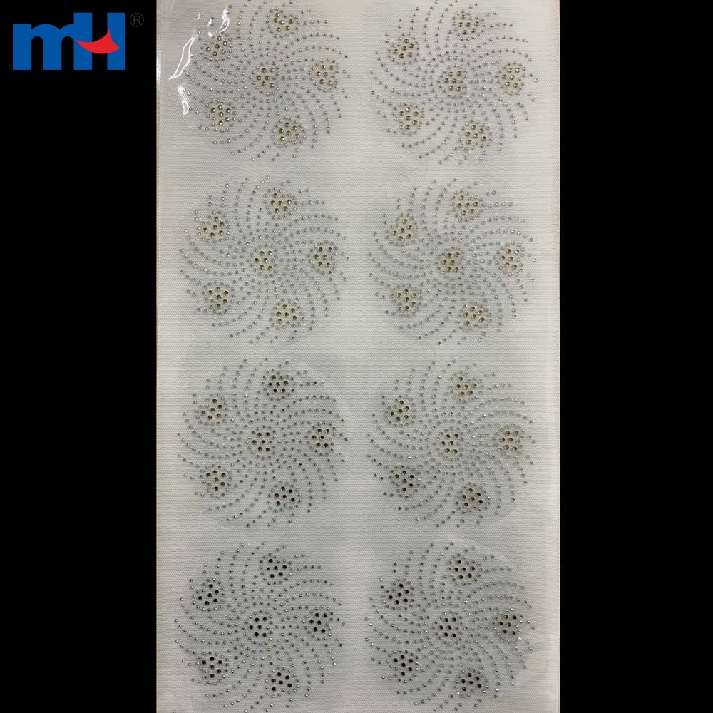 Custom Iron Heat Transfer Hotfix Rhinestone Applique - Paisley