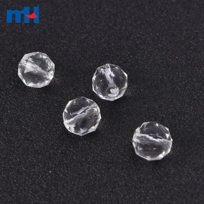 Perles de verre cristal clair de 10 mm