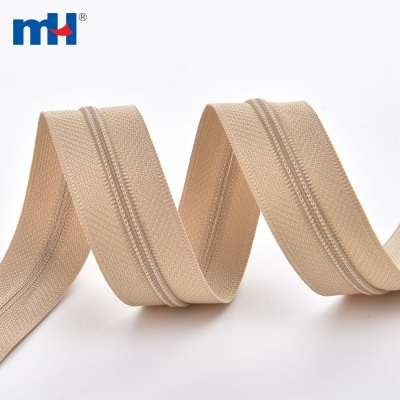 beige zipper long chain